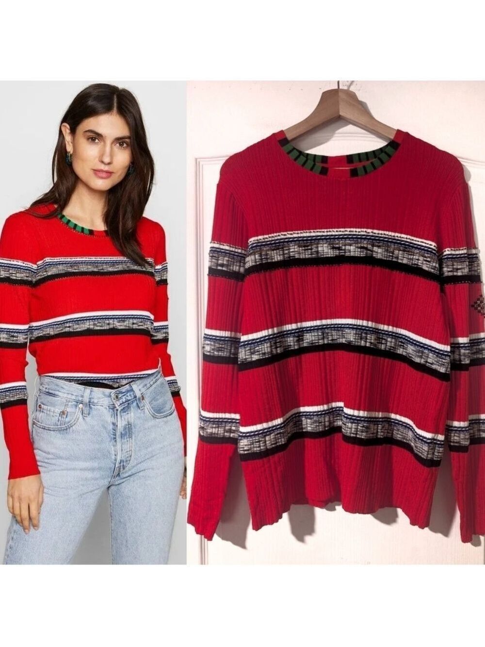 Desigual | Red Striped Shirt With Beading